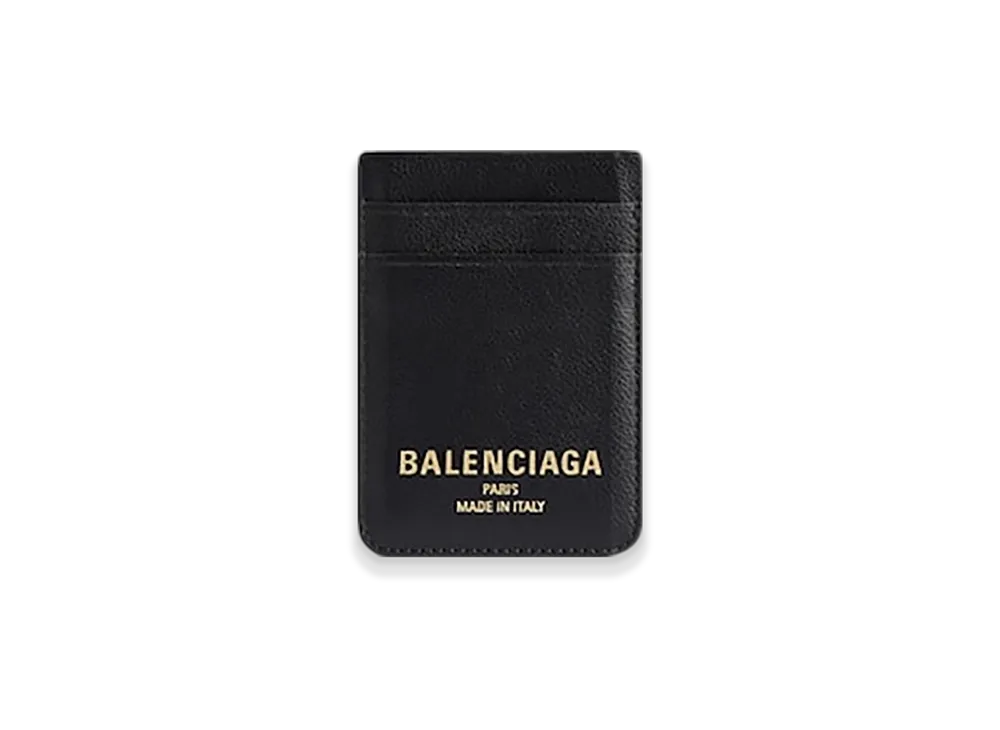 BALENCIAGA Cash 2.0 Magnetic Card Holder "Black"