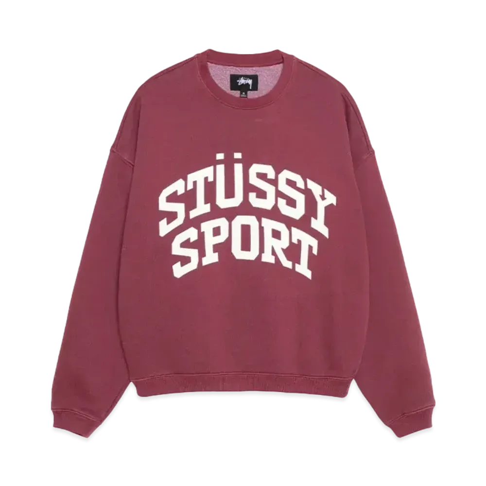 Stussy Big Crackle Sport Crew "Burgundy"