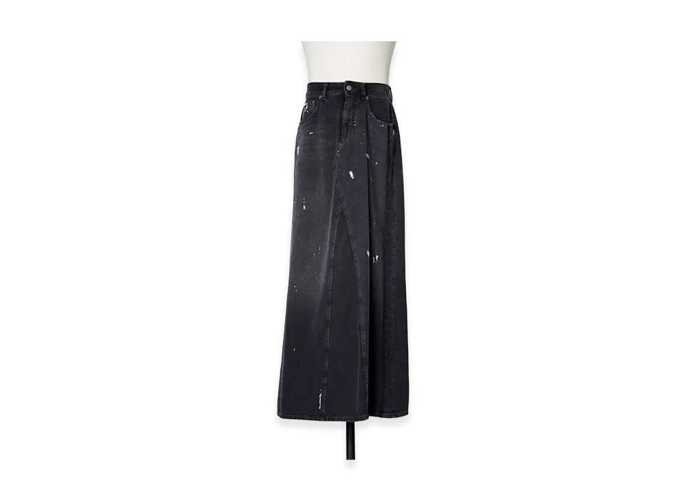 MM6 Maison Margiela Women's Paint Denim Skirt "Black"