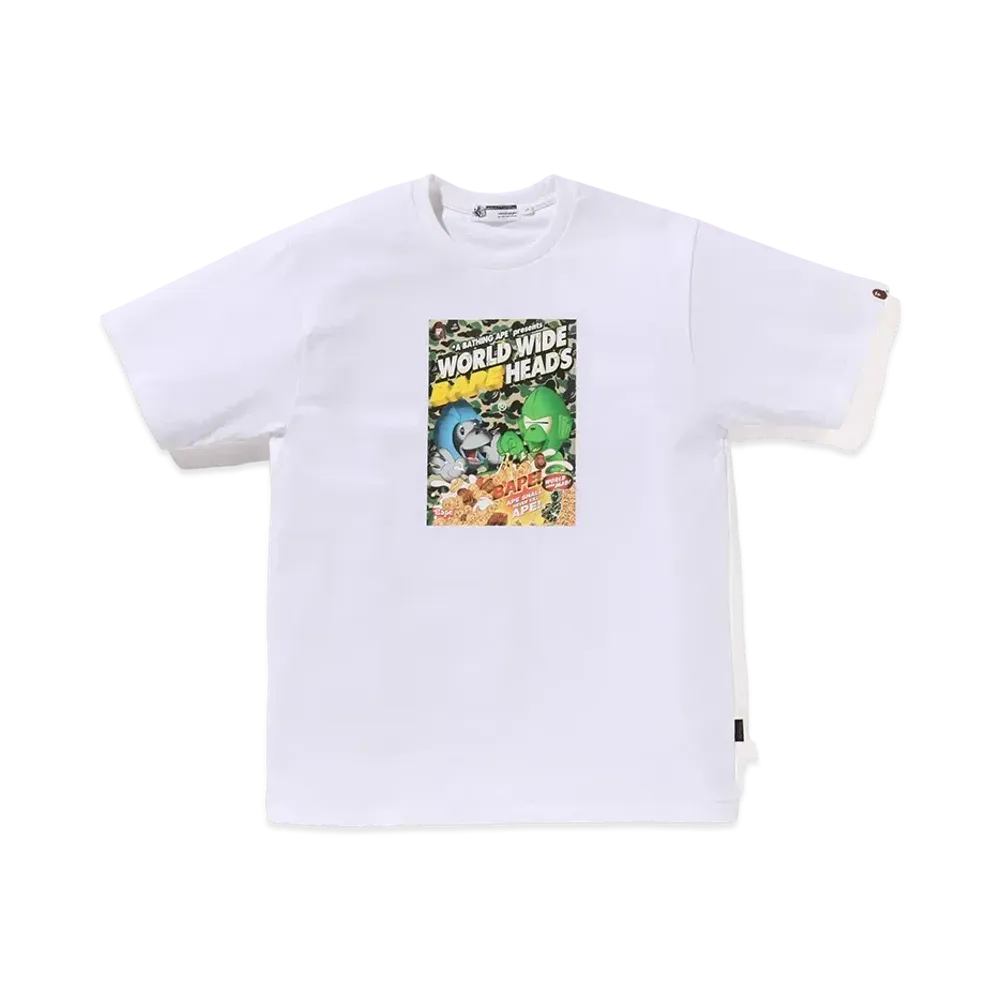 A BATHING APE Heads Flyer Tee "White"