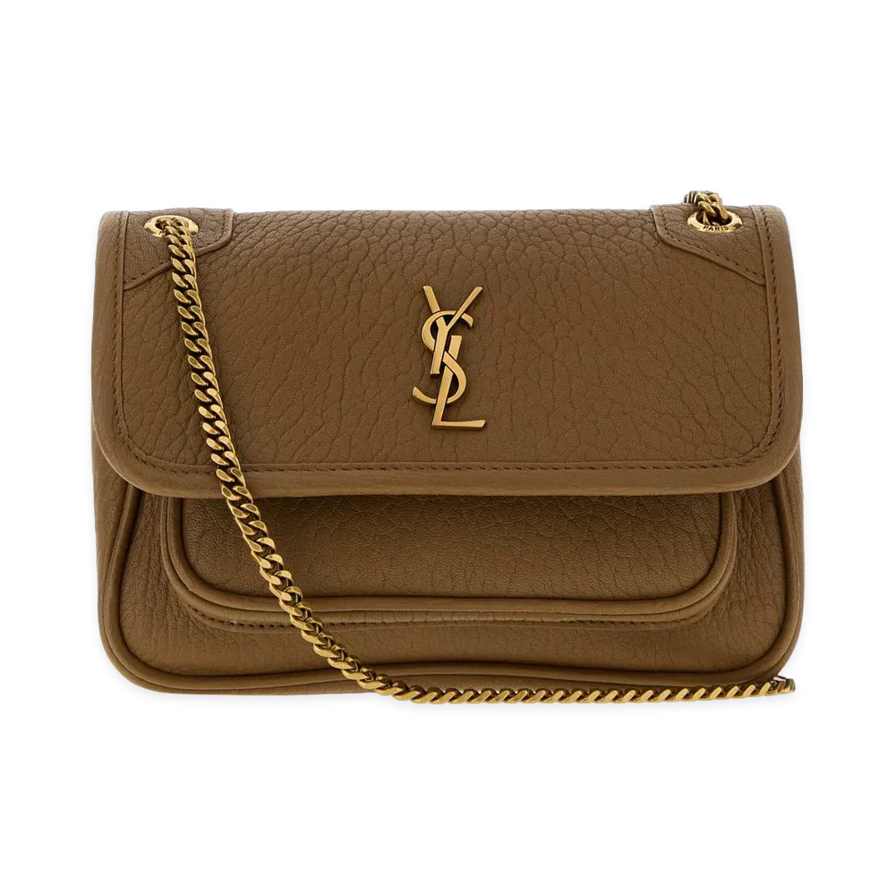 Saint Laurent Women's Leather Mini Niki Crossbody Bag "Brown"