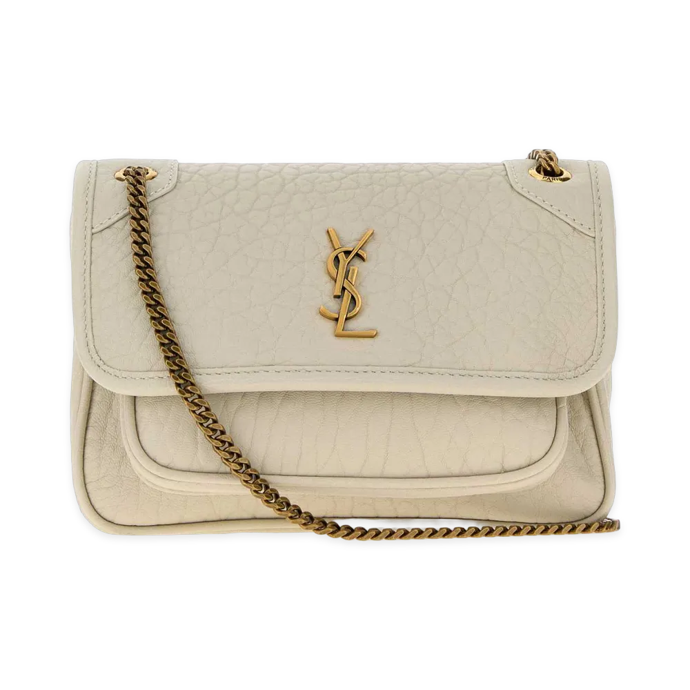Saint Laurent Women's Leather Mini Niki Crossbody Bag "White/Chalk"