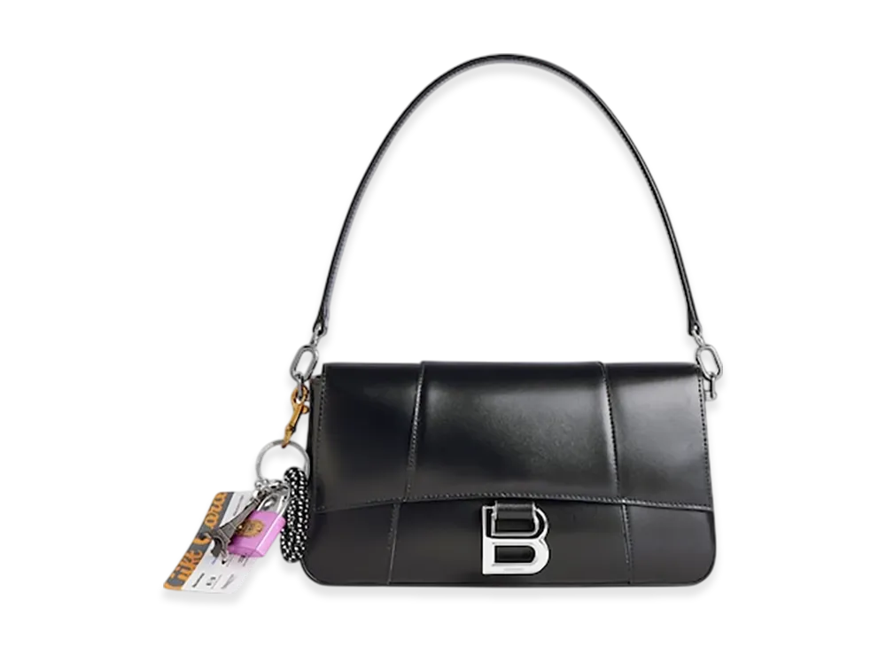 BALENCIAGA Hourglass Sling Bag Medium With Charm "Black"