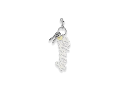 BALENCIAGA Charm Keyring BB "Silver"