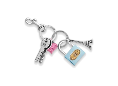 BALENCIAGA Charm Keyring Padlock "Silver"