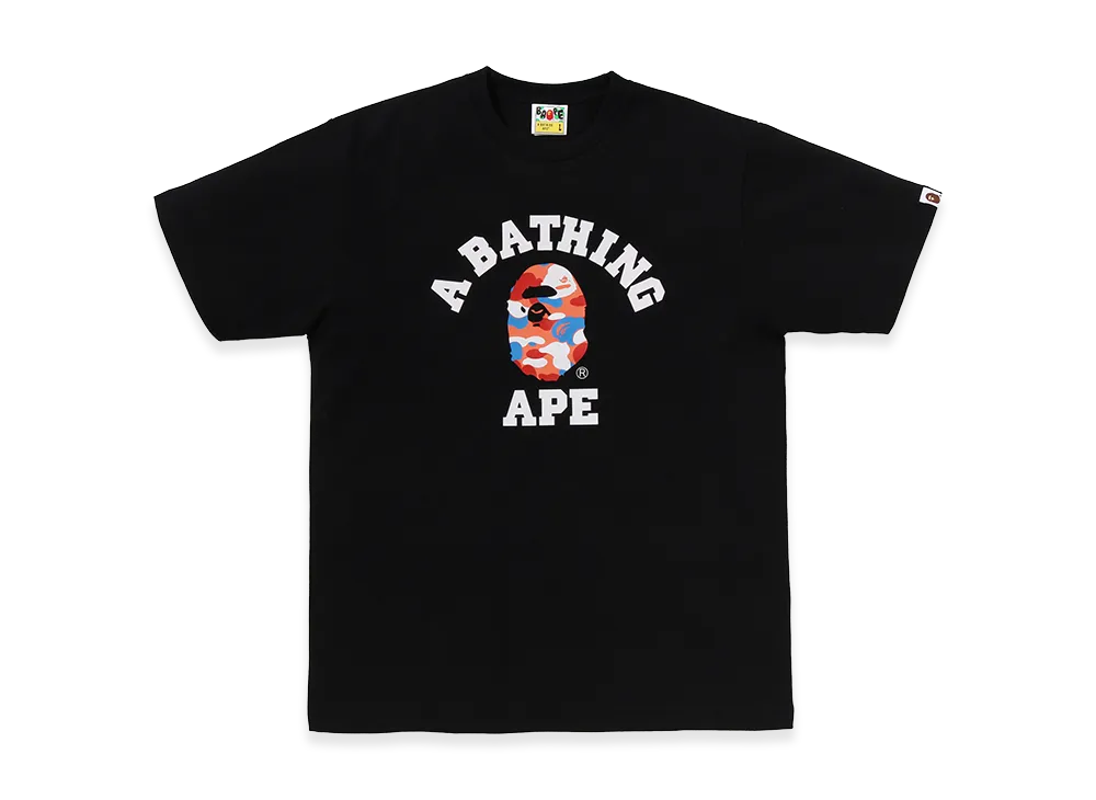 A BATHING APE x NIWAKASENPEI Bape Store One Fukuoka Bldg. College Tee "Black"
