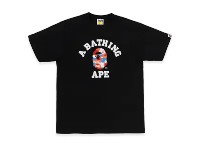 A BATHING APE x NIWAKASENPEI Bape Store One Fukuoka Bldg. College Tee "Black"
