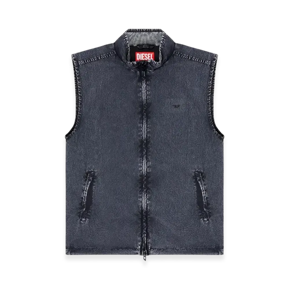 Diesel J-Erb Vest In Recycled Nylon Taslan "Dark Blue"