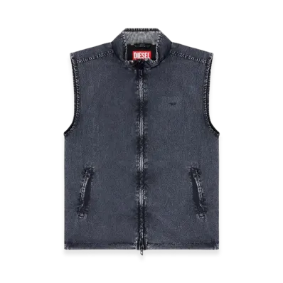 Diesel J-Erb Vest In Recycled Nylon Taslan "Dark Blue"