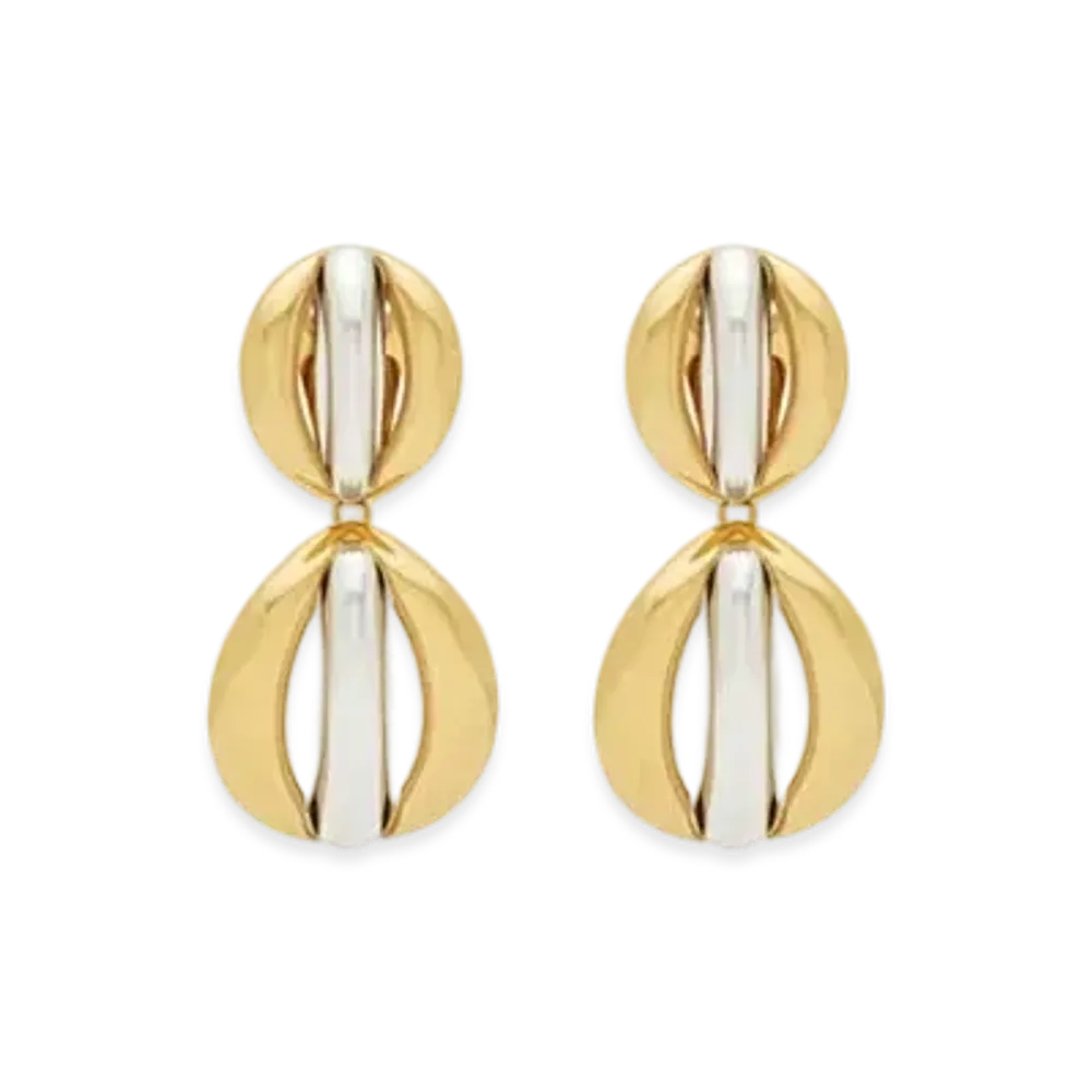 Saint Laurent Mandarin Earrings in Metal "Palladium/Gold"