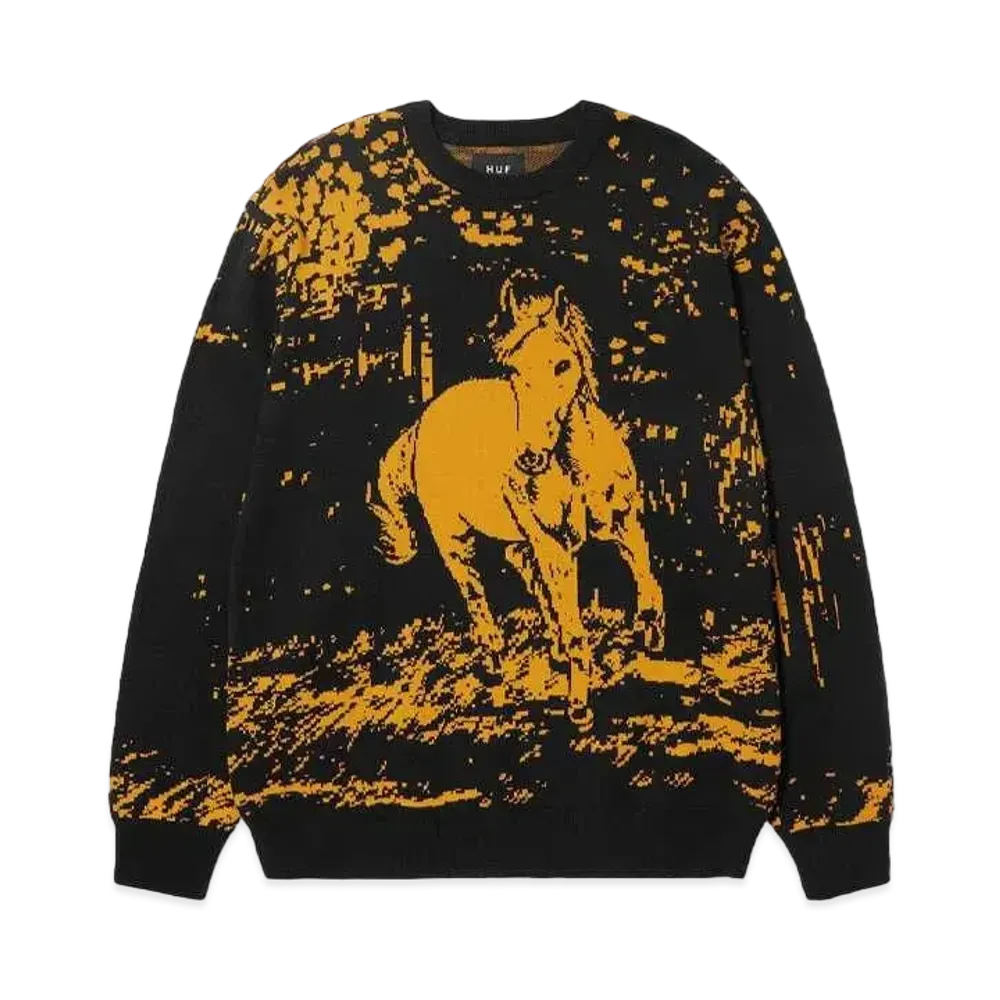 HUF x JM Studio MUNOZ No5 Horse Crew Neck Sweater "Black"