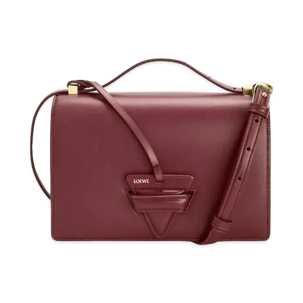 LOEWE Barcelona Bag In Silk Calfskin "Berry"