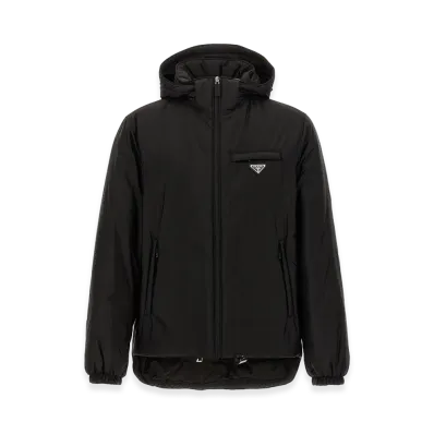 PRADA Re-Nylon Puffer Jacket With Detachable Hood "Black"