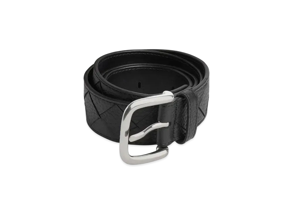 Bottega Veneta Intrecciato Taurillon Belt "Black"