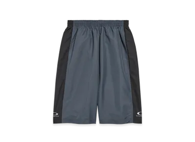 BALENCIAGA Men's Loop Sports Icon Basketball Swim Shorts "Charcoal/Black"