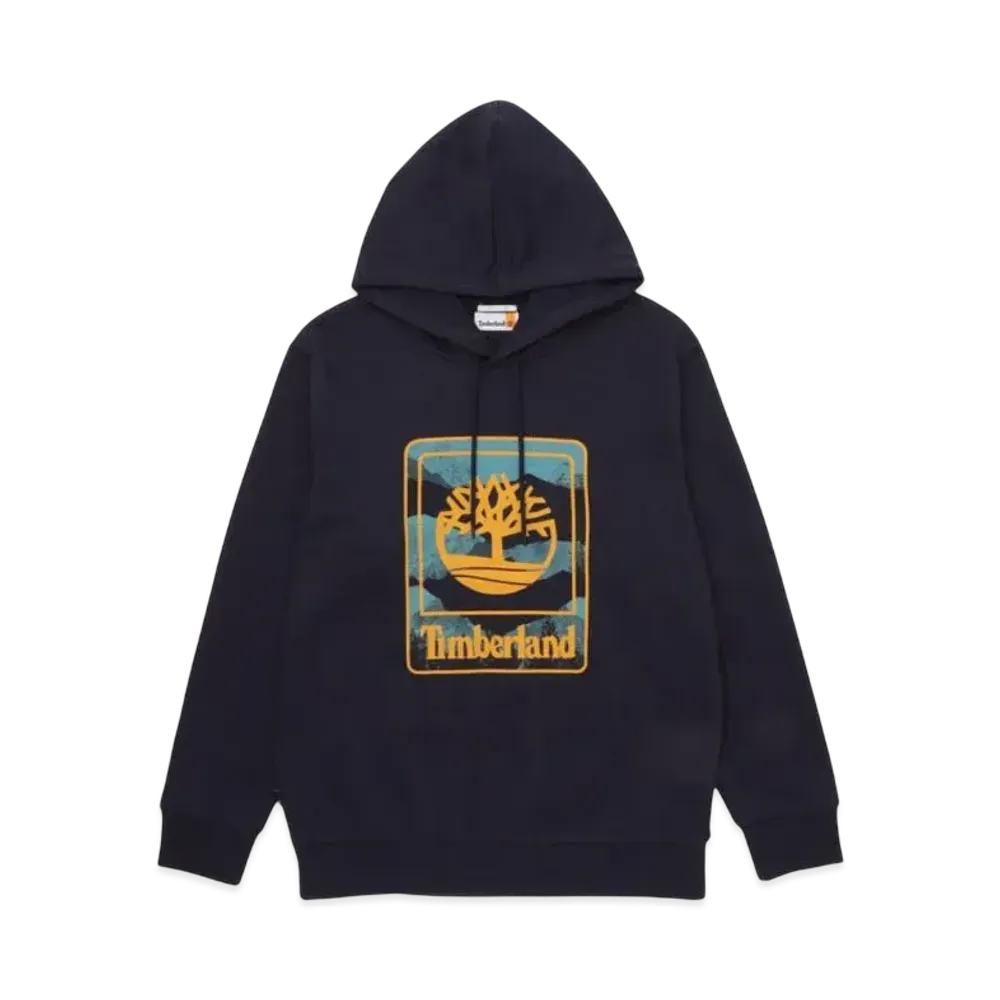Timberland Men's Outdoor Graphic Brush Back Hooded "Navy"