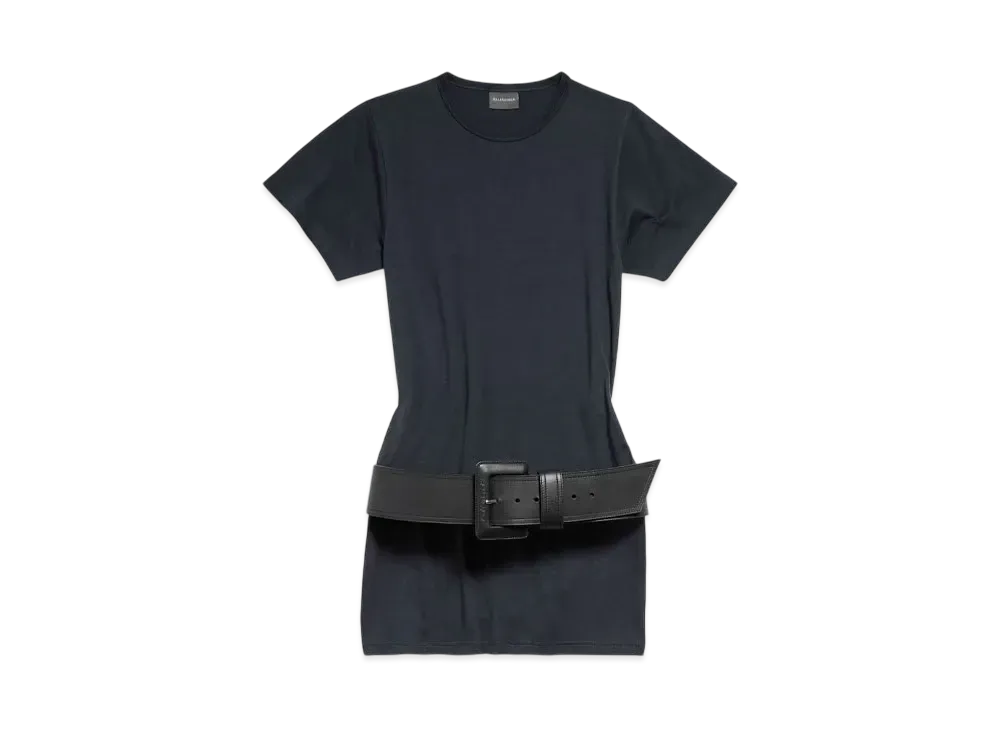 BALENCIAGA Women's Fitted T-Shirt Dress "Fade Black"