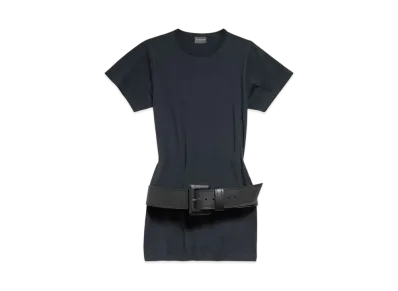 BALENCIAGA Women's Fitted T-Shirt Dress "Fade Black"