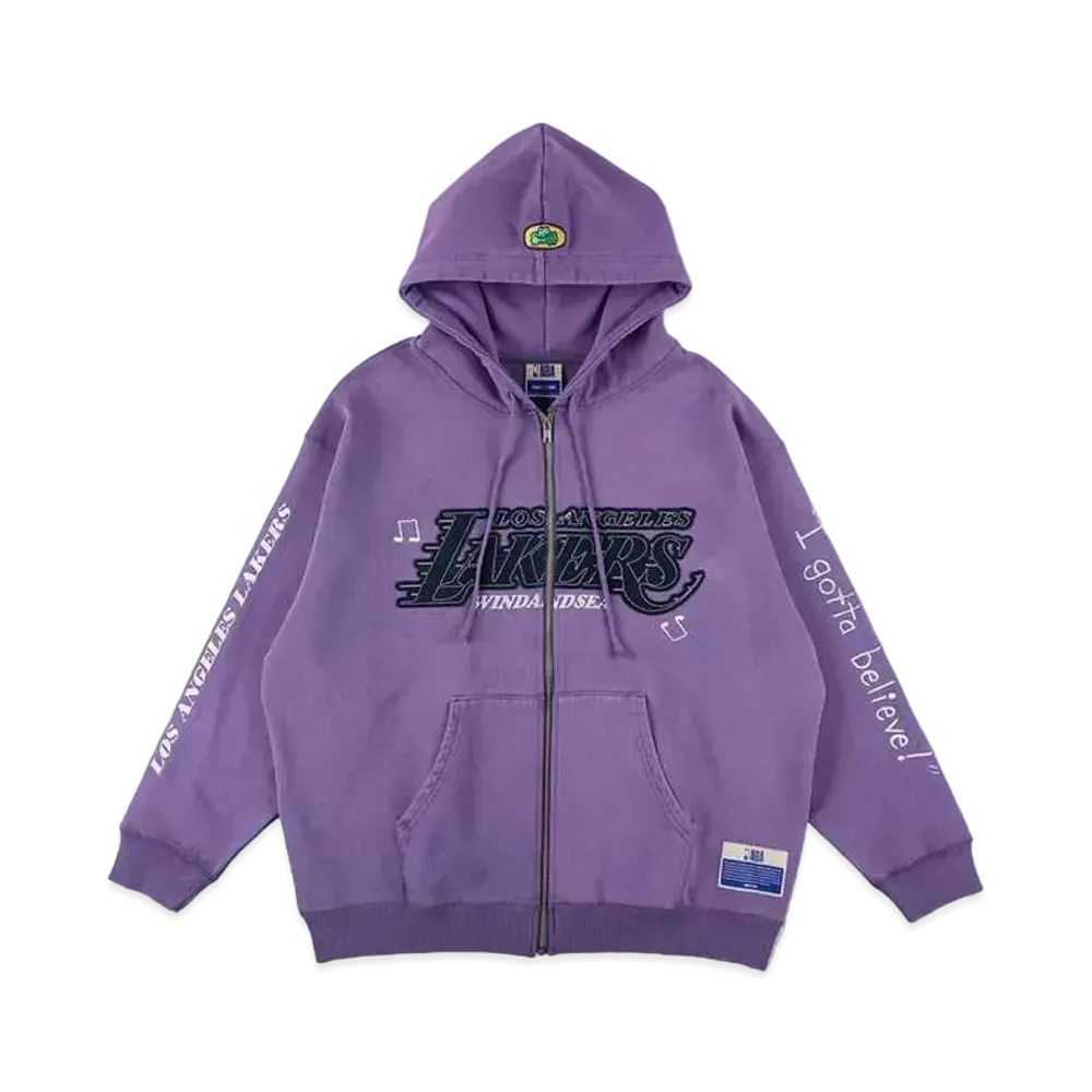 ウィンダンシー x エヌビーエーチャンピオンズ x パラッパラッパー ジップアップ スウェットシャツ エルエー "ネイビー"