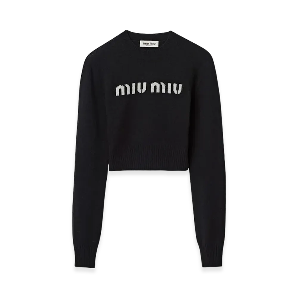 MIU MIU Women's Wool and Cashmere Sweater "Black"