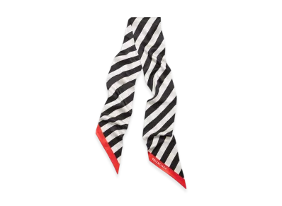 BALENCIAGA Diagonal Stripe Scarf "Black White"