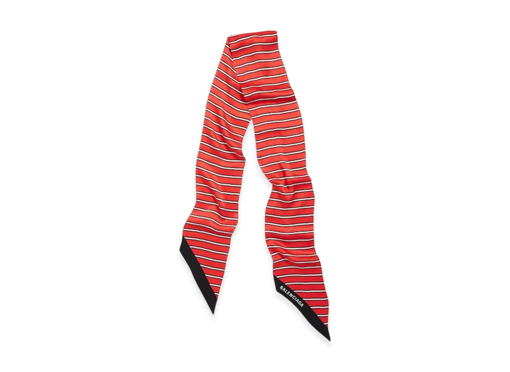 BALENCIAGA Striped Scarf "Red"