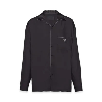PRADA Camicia Bordi A Contrasto "Black"
