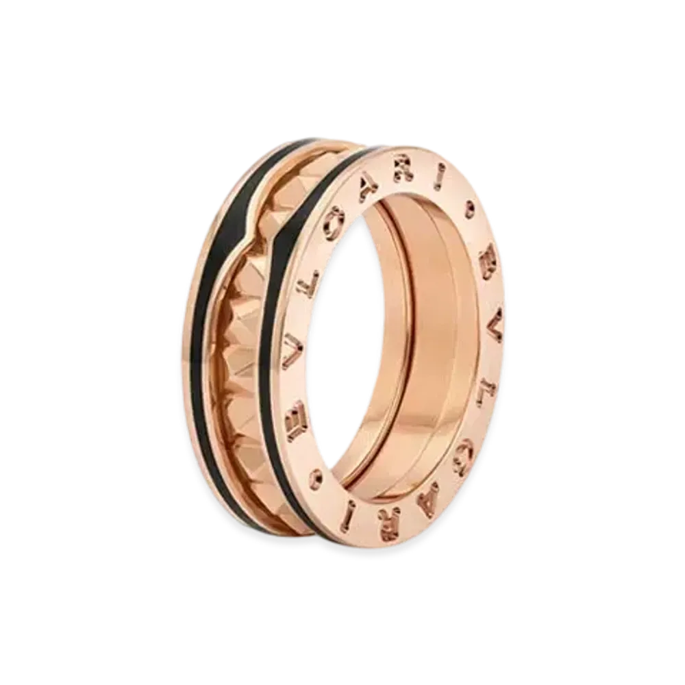 BVLGARI B.Zero1 Ring "Pink Gold/Black"