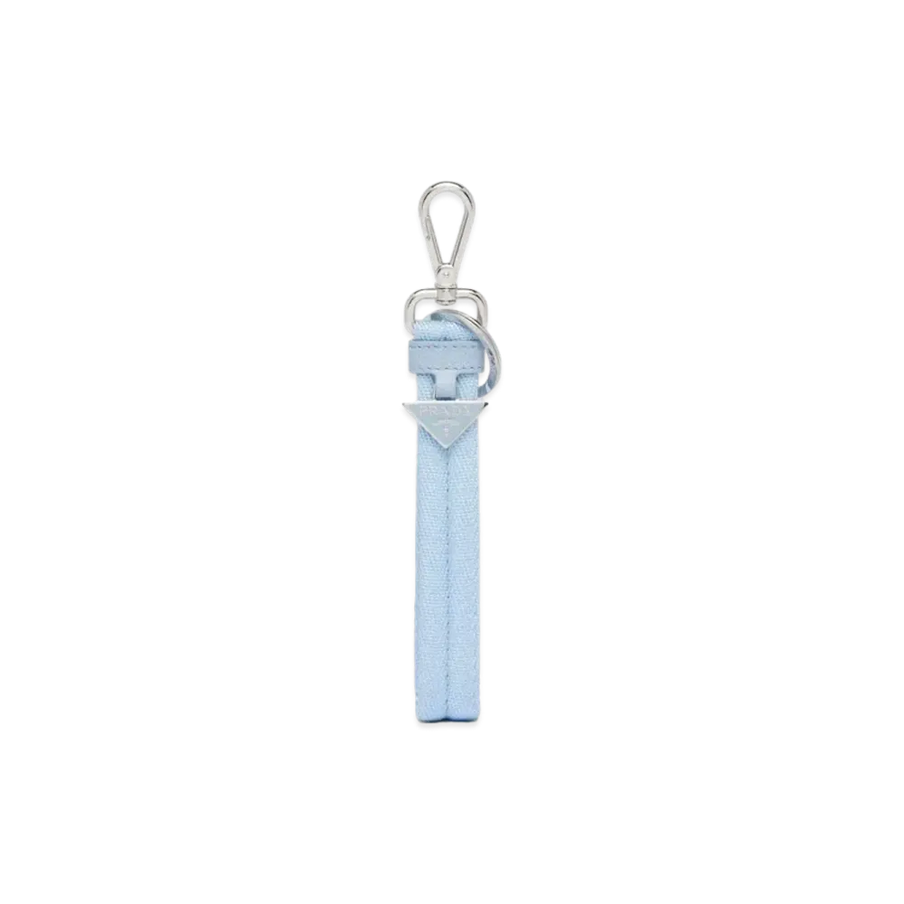 PRADA Nylon Tape Key Ring "Light Blue"