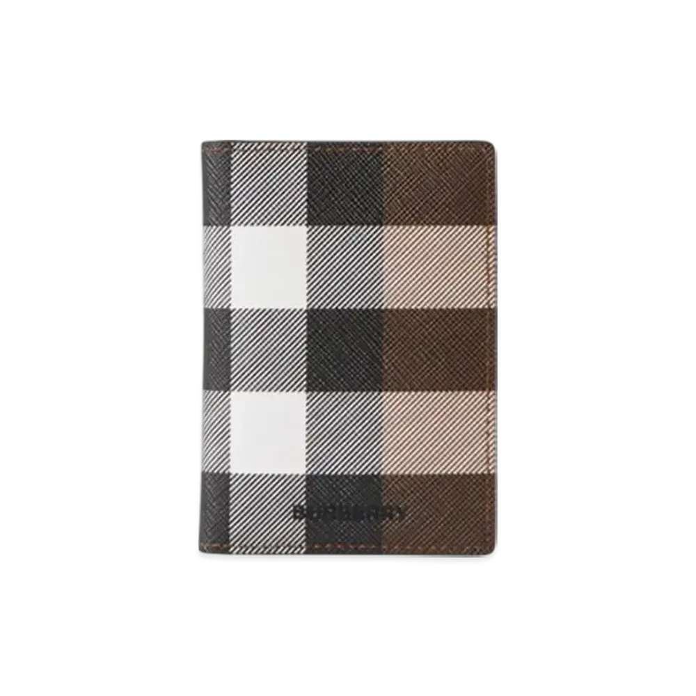 Burberry Check Folding Card Case "Dark Birch Brown"
