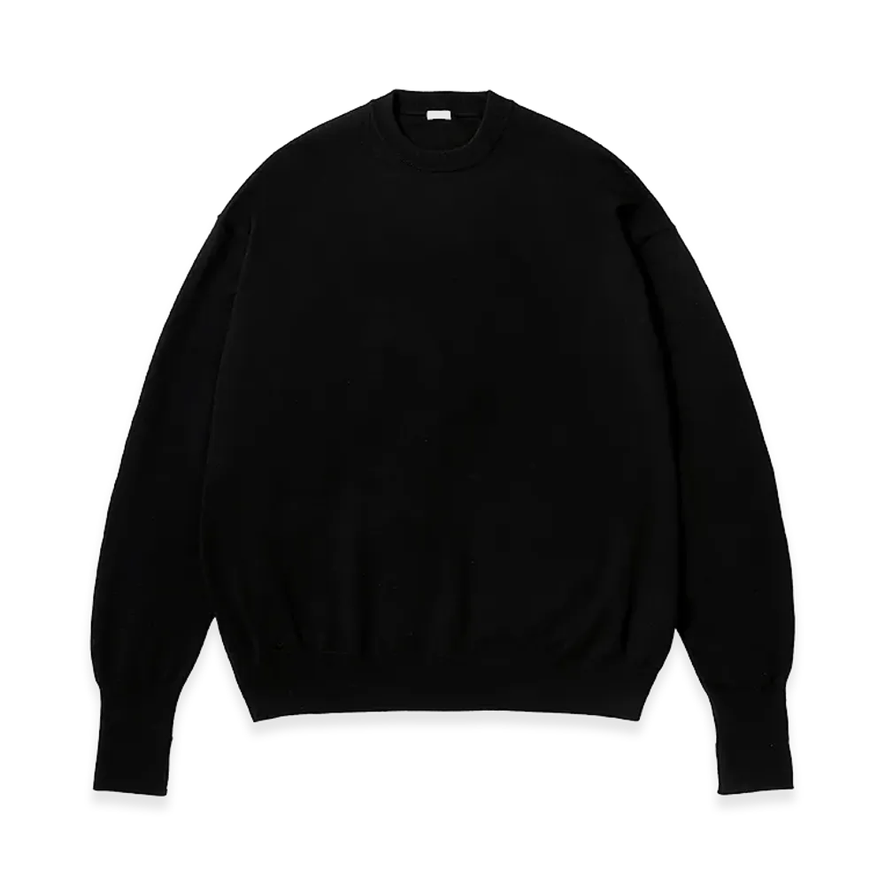 A.PRESSE Wool Knit Crew Neck Sweater "Black"