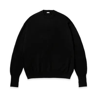A.PRESSE Wool Knit Crew Neck Sweater "Black"