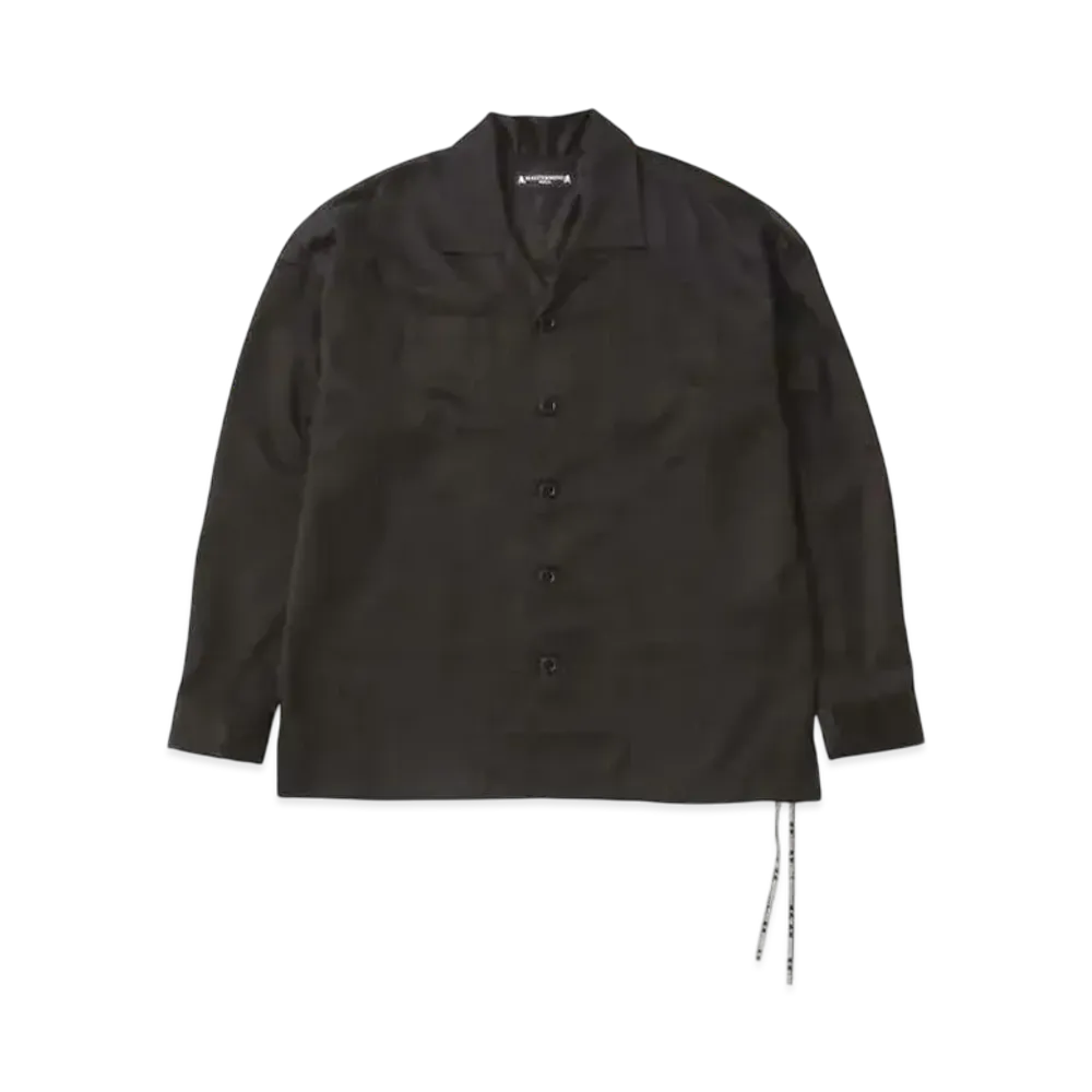 mastermind WORLD Embroidered Silk LS Shirt "Black"