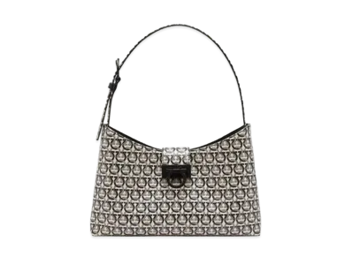 Salvatore Ferragamo Trifolio Shoulder Bag "Beige/Black"