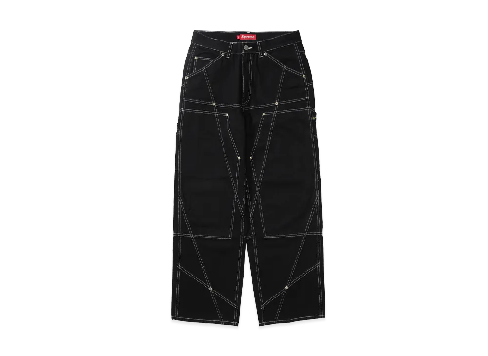 Supreme Contrast Stitch Double Knee Painter Jean "Black"