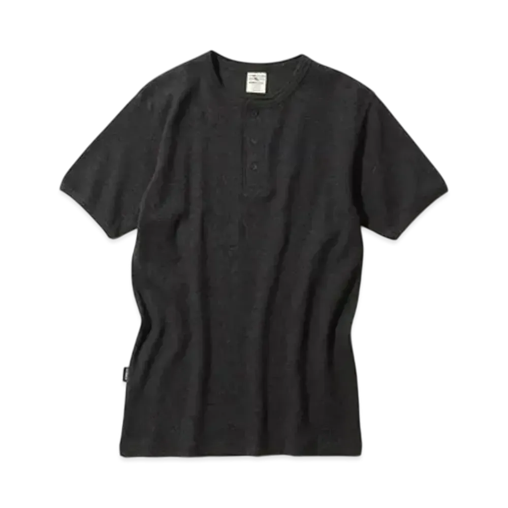 AVIREX Daily Wear Rib Henley Neck S/S T-Shirt "Charcoal"