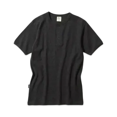AVIREX Daily Wear Rib Henley Neck S/S T-Shirt "Charcoal"