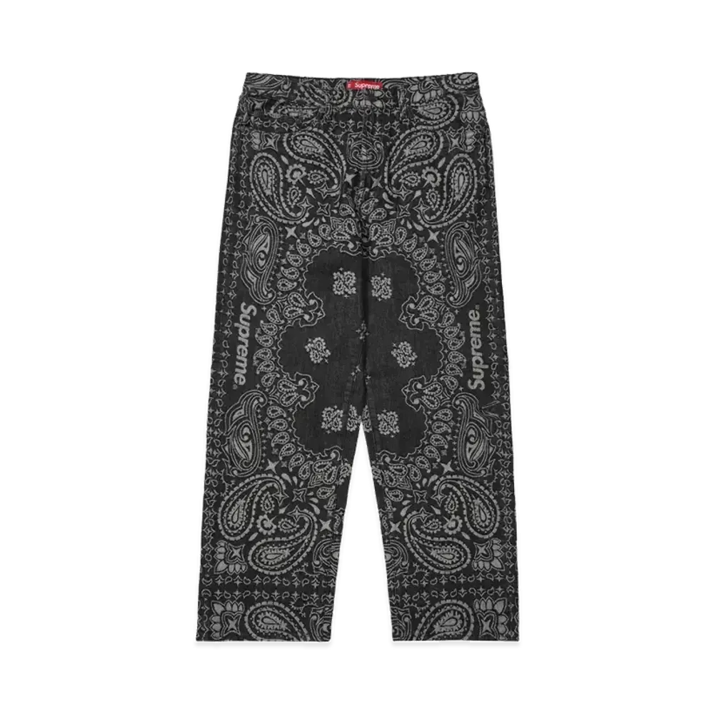 Supreme Bandana Jacquard Baggy Jean "Black"