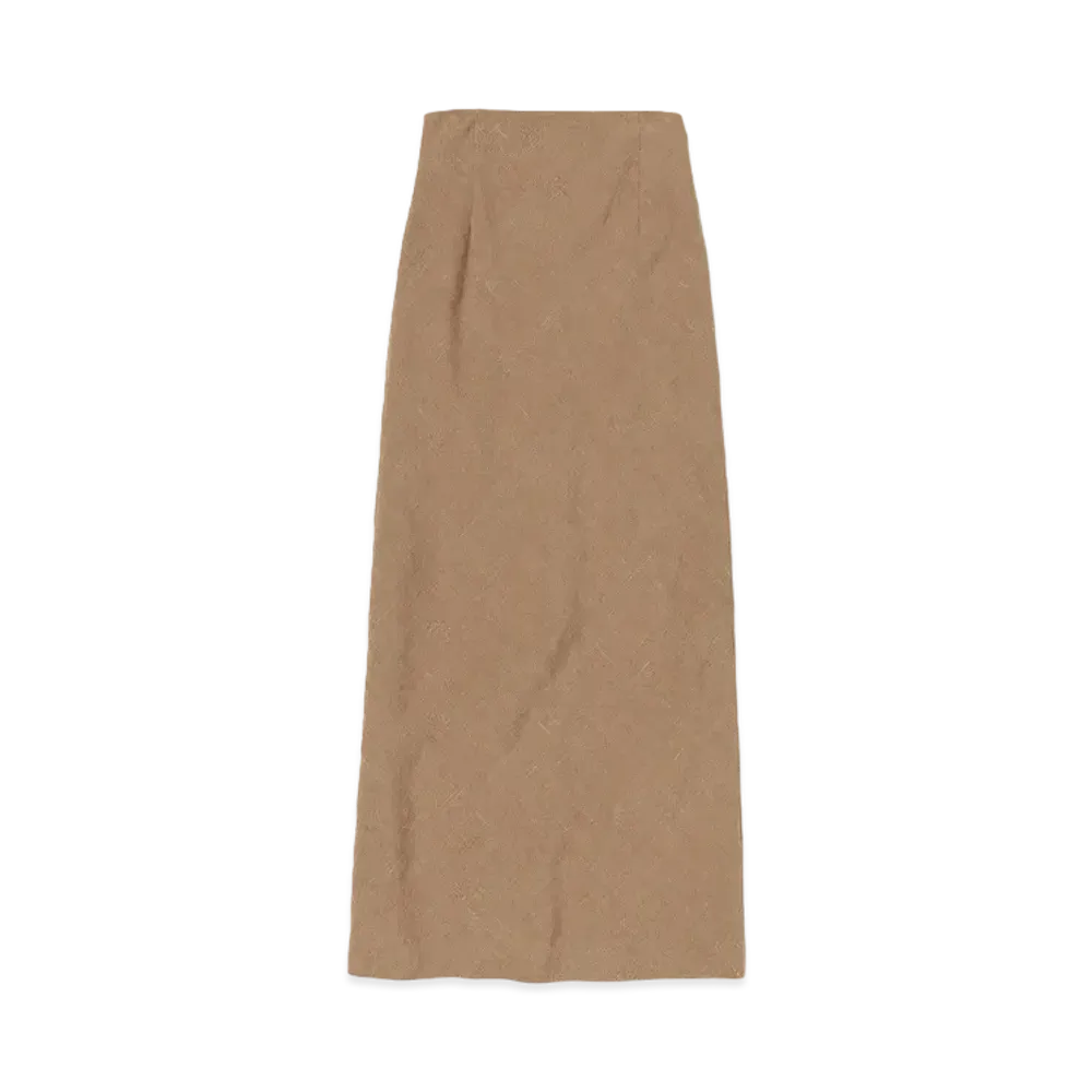 AURALEE Linen Silk Tweed Skirt "Brown"