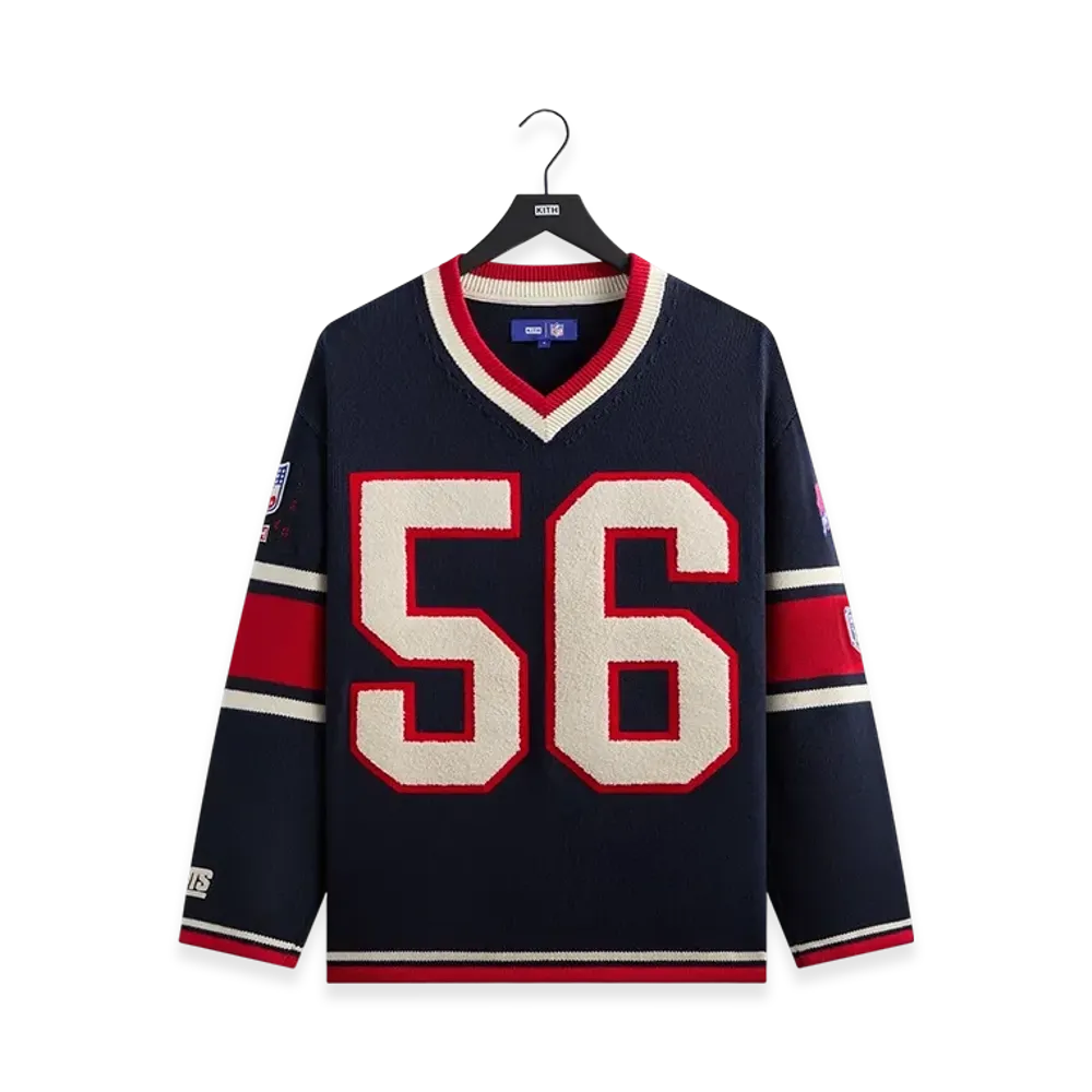 Kith x the NFL New York Giants V-Neck Beau Knit Sweater "Nocturnal"