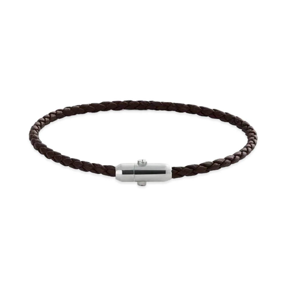 Bottega Veneta Leather Bracelet "Fondente"