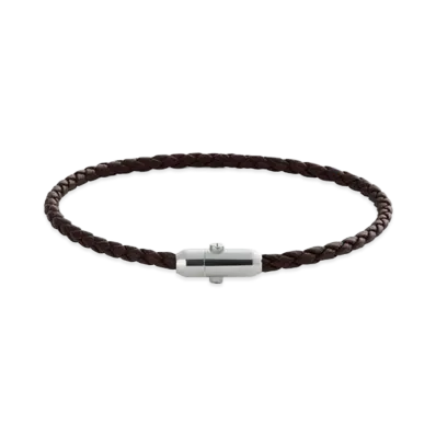 Bottega Veneta Leather Bracelet "Fondente"