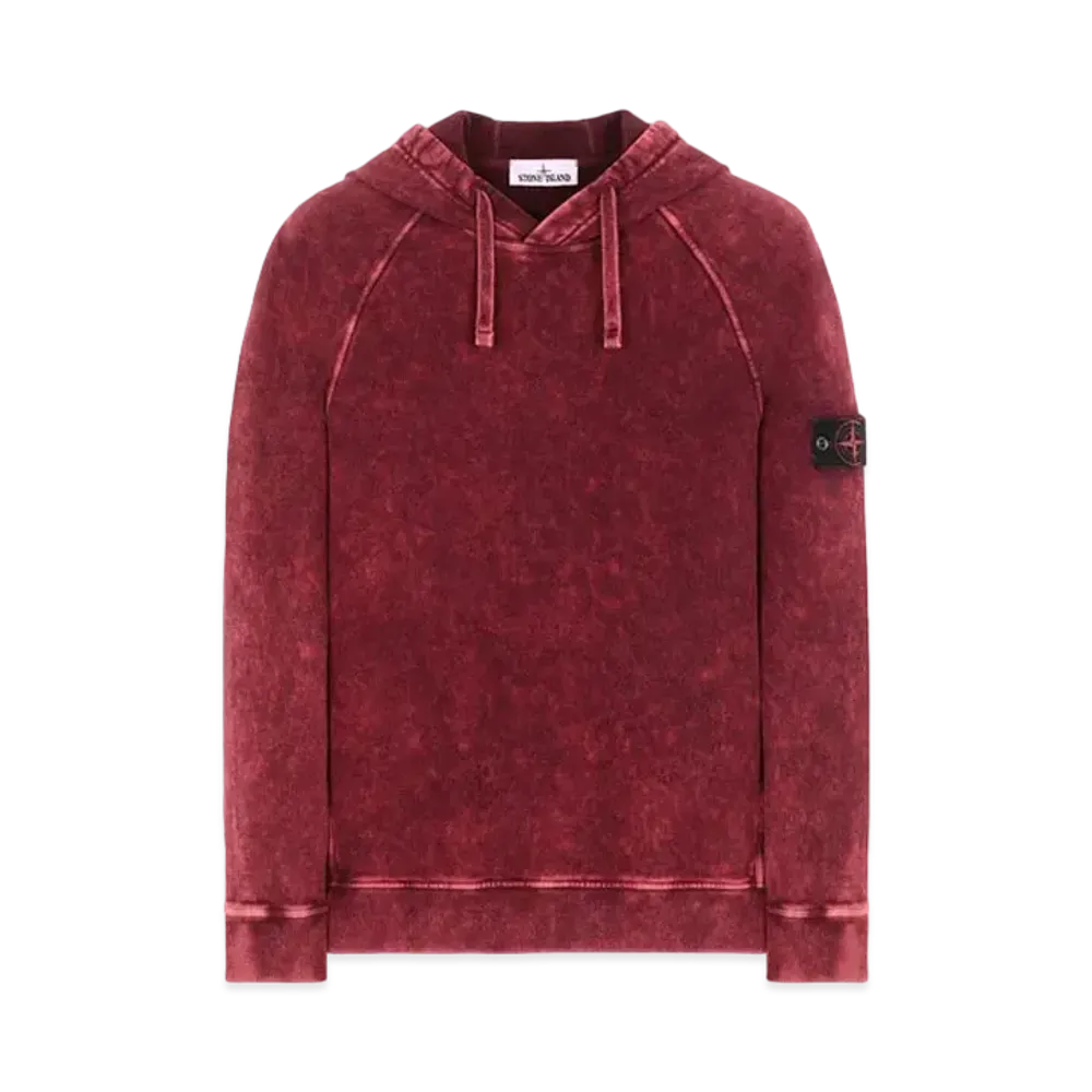 Stone Island 61338 COTTON FLEECE + OFF-DYE OVD TREATMENT "Maroon"