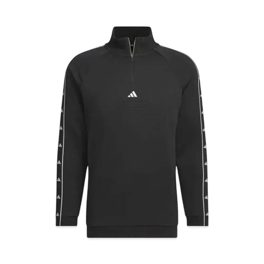 adidas Thermal Fleece Archive Deboss Graphic Half-Zip Long Sleeve Jacket "Black"