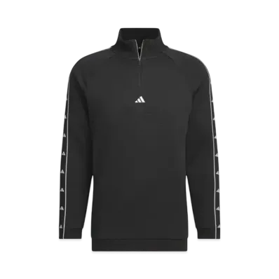 adidas Thermal Fleece Archive Deboss Graphic Half-Zip Long Sleeve Jacket "Black"