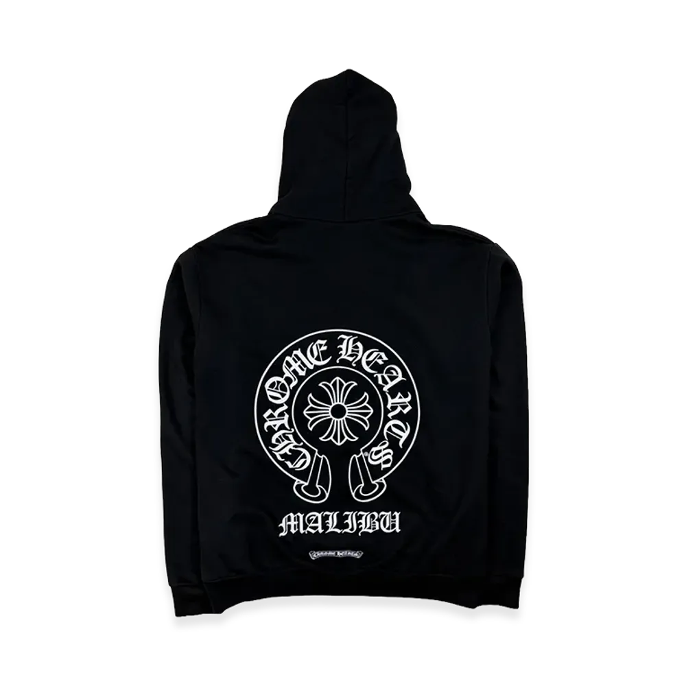 Chrome Hearts Malibu Limited Horseshoe Logo Zip Up Hoodie "Black"