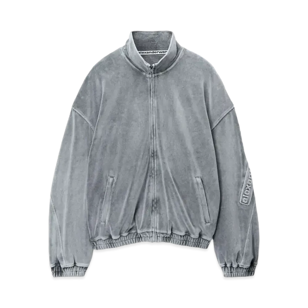 Alexander Wang Emboss Logo Track Jacket "Washed Charcoal"