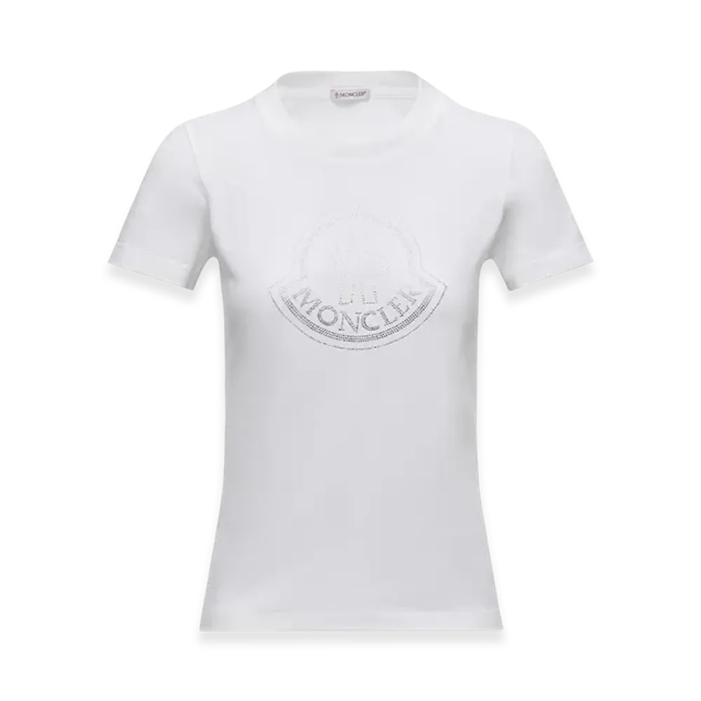 MONCLER Crystal Logo Cotton T-Shirt "Black"