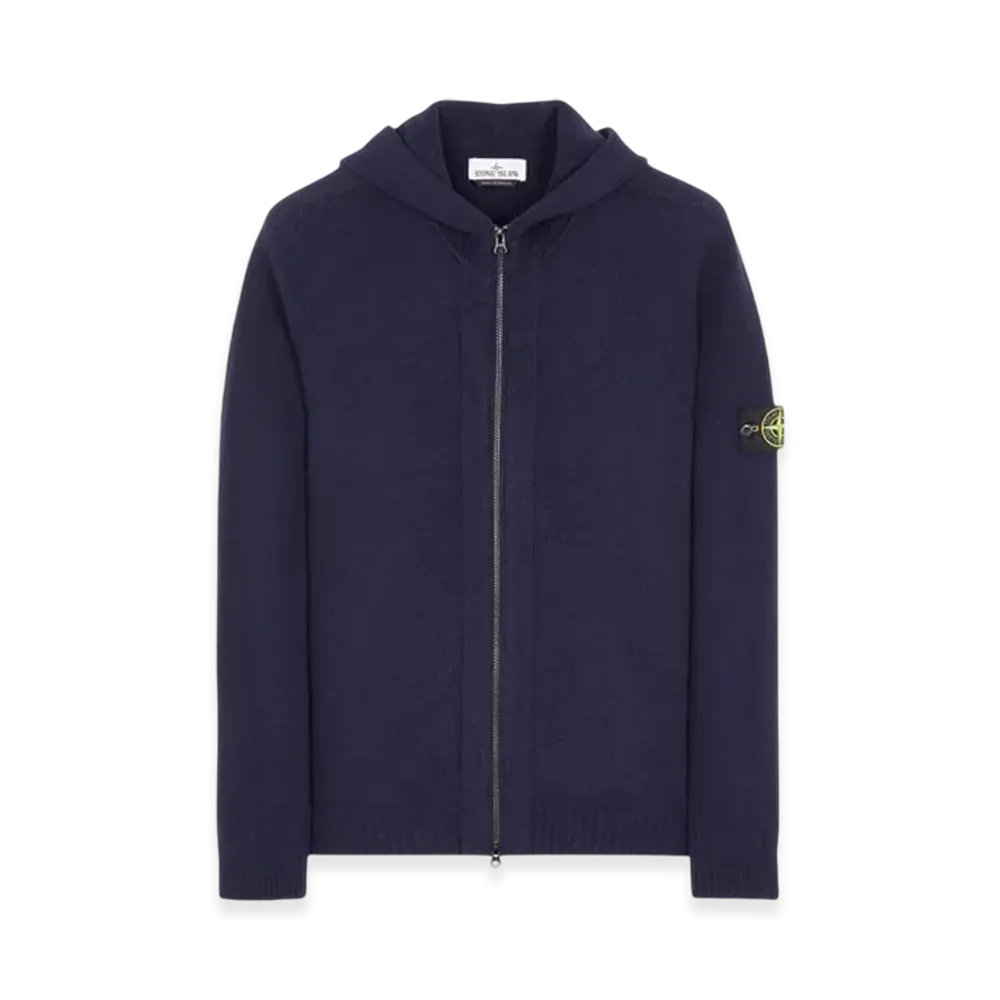 Stone Island 509A3 Lambswool Hooded Cardigan Knit - 22FW "Navy Blue"