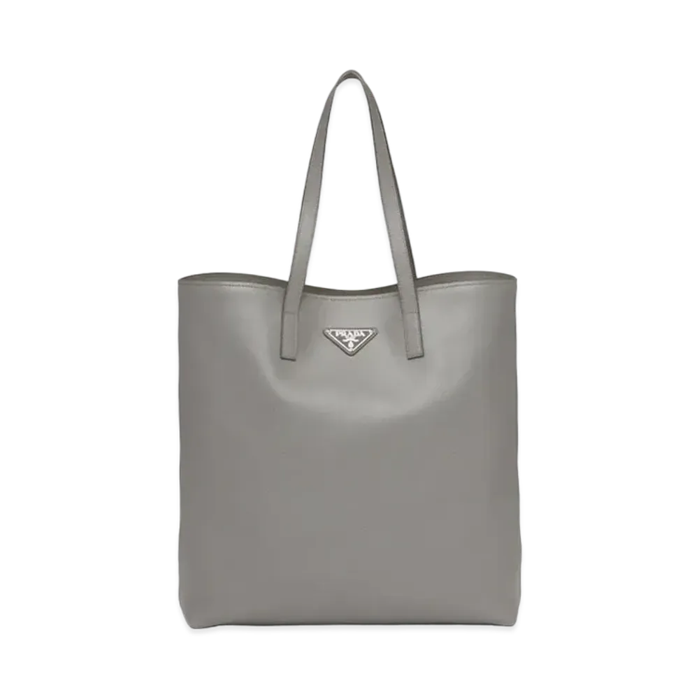 PRADA Saffiano Leather Tote "Light Gray"